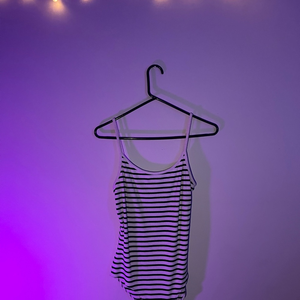 Striped Women's Tank Top - Black and White